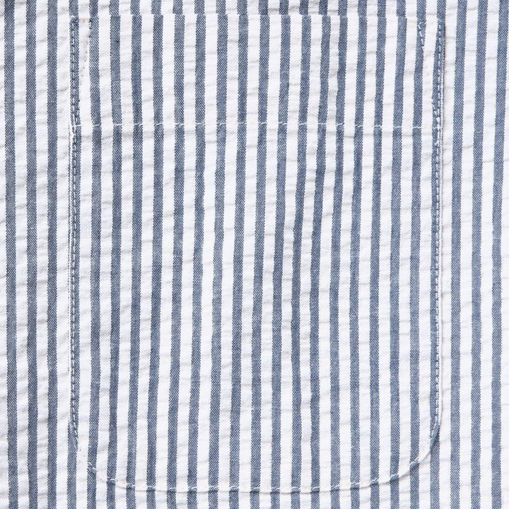 The Short Sleeve Jack | Steel Blue Stripe Seersucker