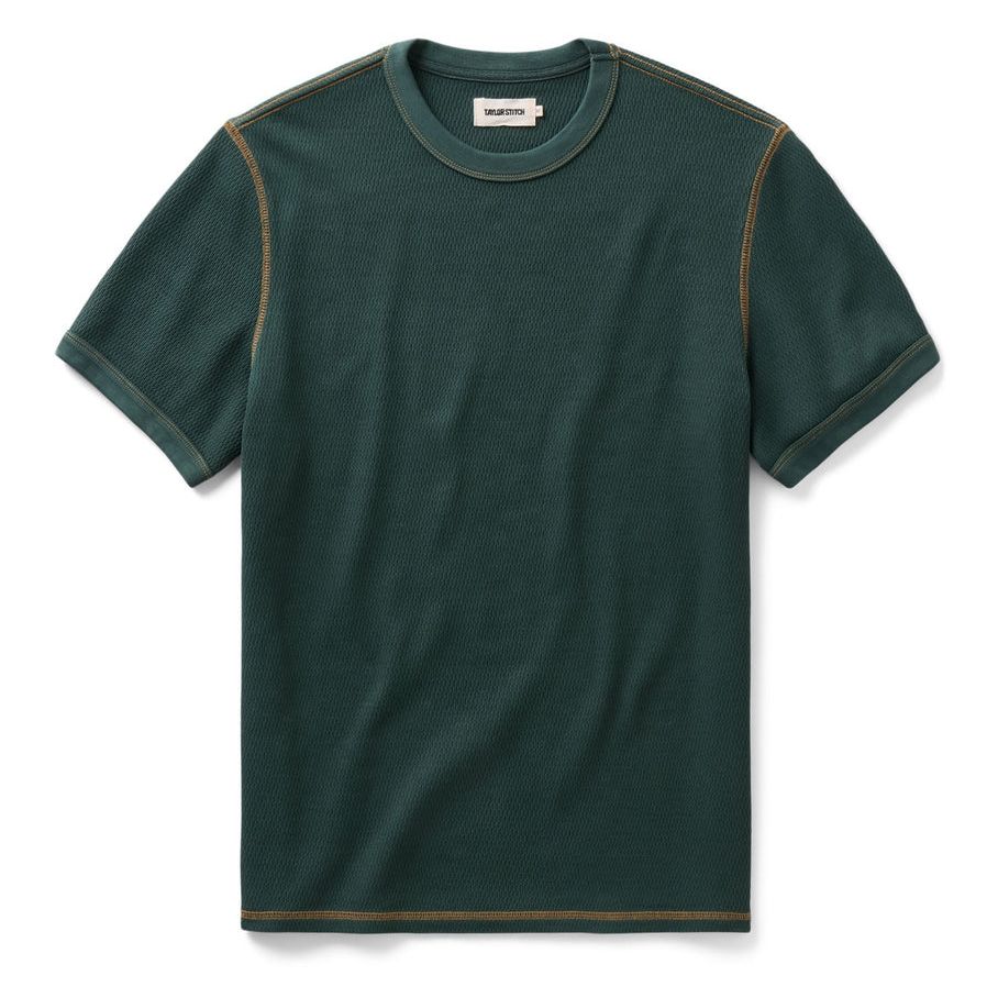 The Organic Cotton Short Sleeve Crew | Dark Forest Waffle