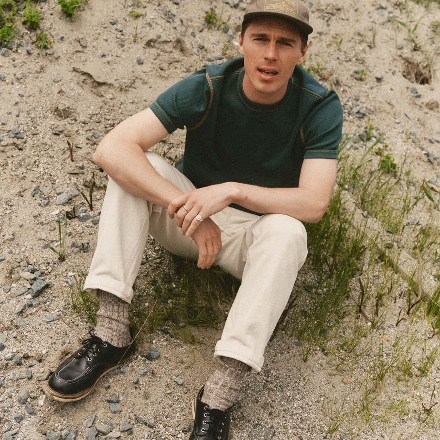 The Organic Cotton Short Sleeve Crew | Dark Forest Waffle