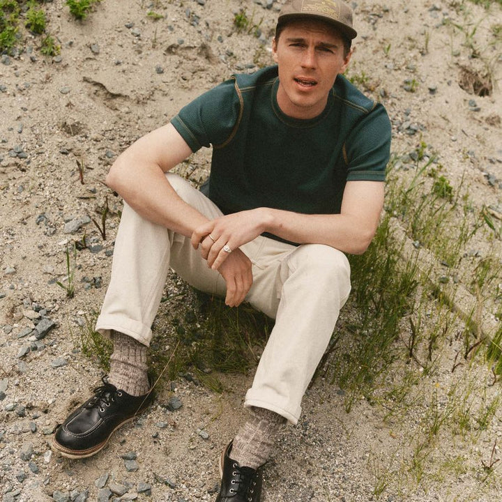 The Organic Cotton Short Sleeve Crew | Dark Forest Waffle