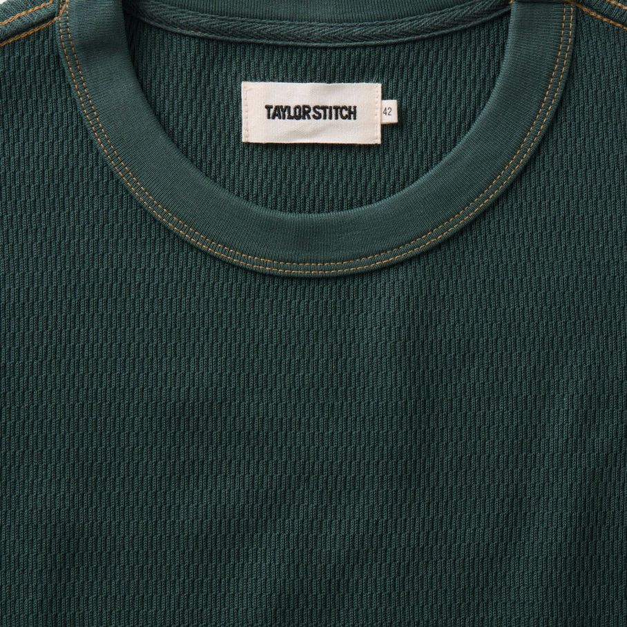 The Organic Cotton Short Sleeve Crew | Dark Forest Waffle