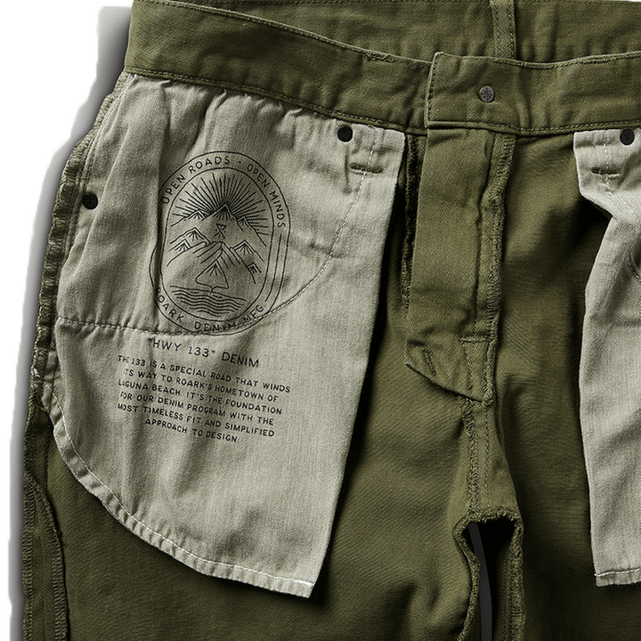 HWY 128 Straight Fit Broken Twill Jeans | Military