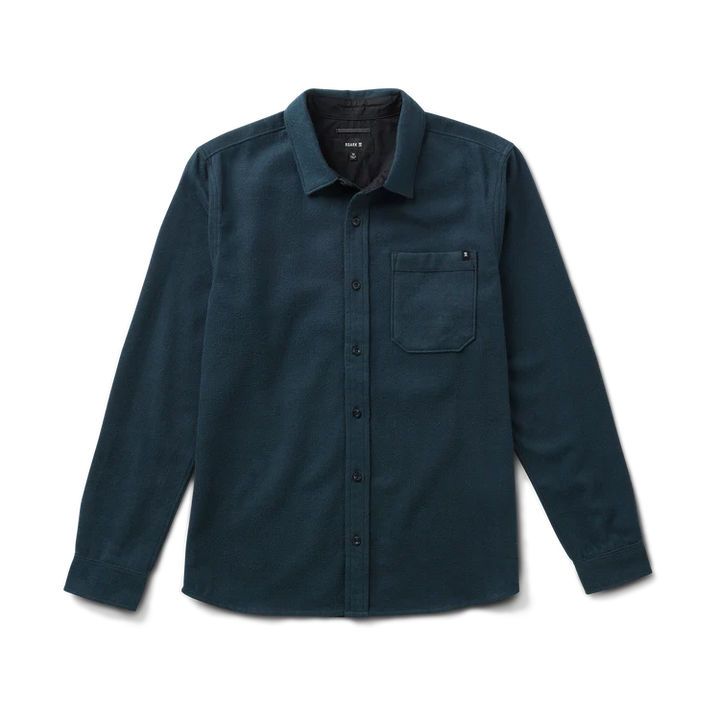 Crossroads Organic Cotton Flannel | Deep Navy Harringbone