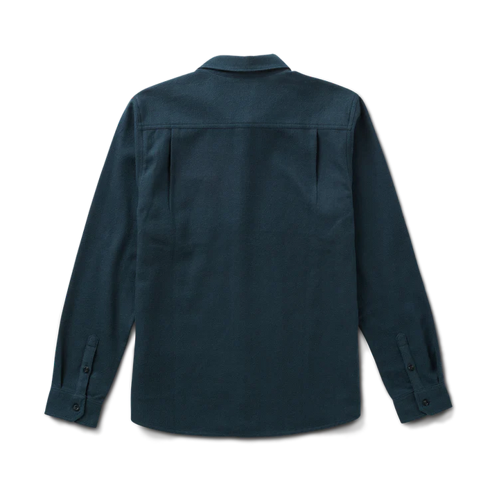 Crossroads Organic Cotton Flannel | Deep Navy Harringbone