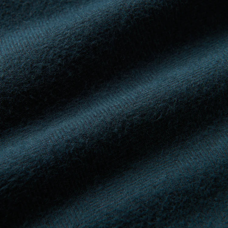 Crossroads Organic Cotton Flannel | Deep Navy Harringbone