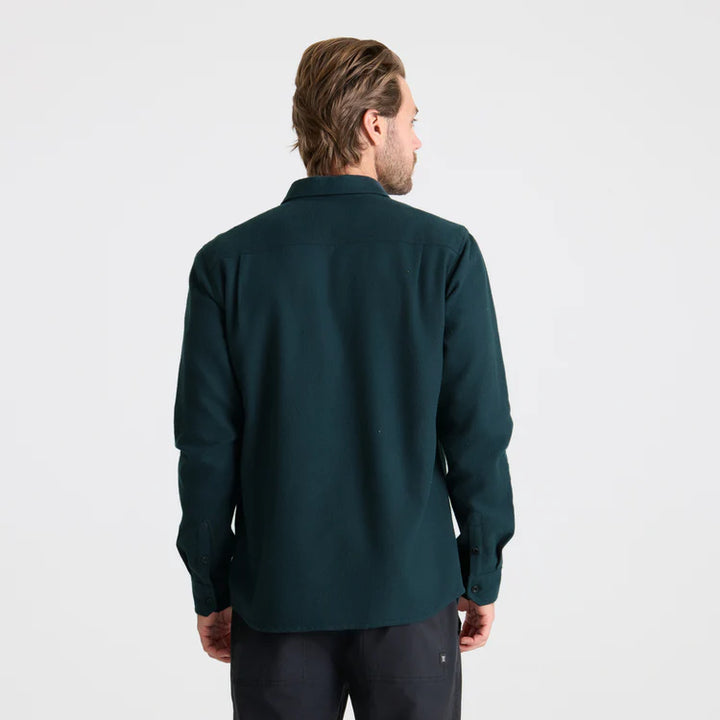 Crossroads Organic Cotton Flannel | Deep Navy Harringbone