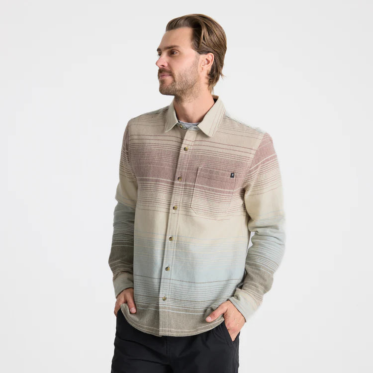Crossroads Organic Cotton Flannel | Fossil Stripe