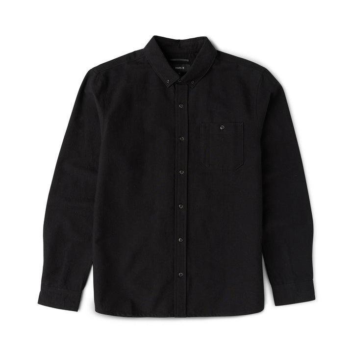 Scholar Woven Button Up Shirt | Solid Black