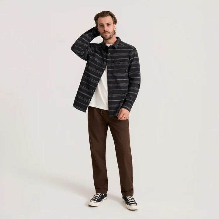 Diablo Long Sleeve Flannel | Black Stripes