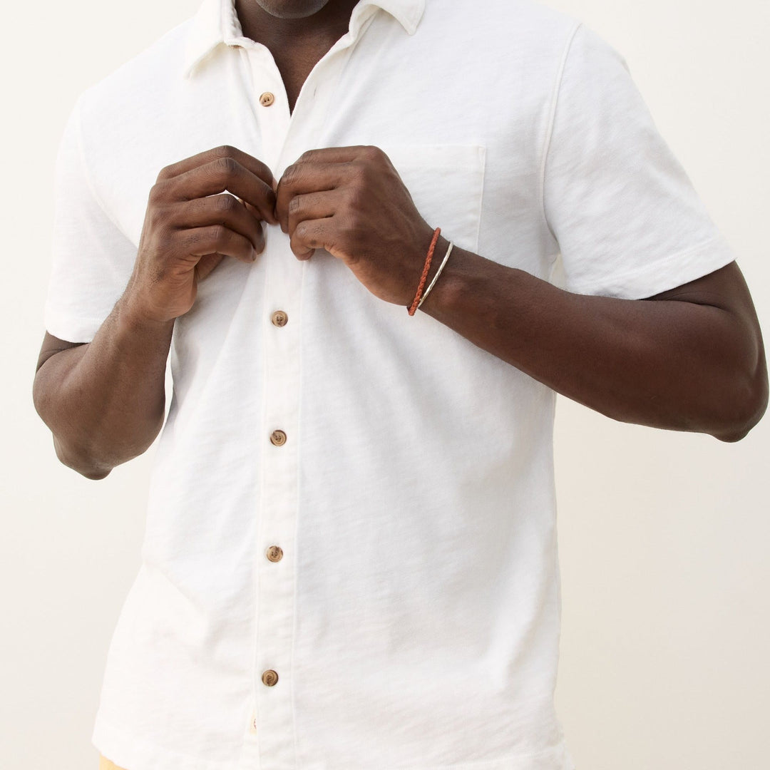 Vintage Heavy Slub Button Down | White