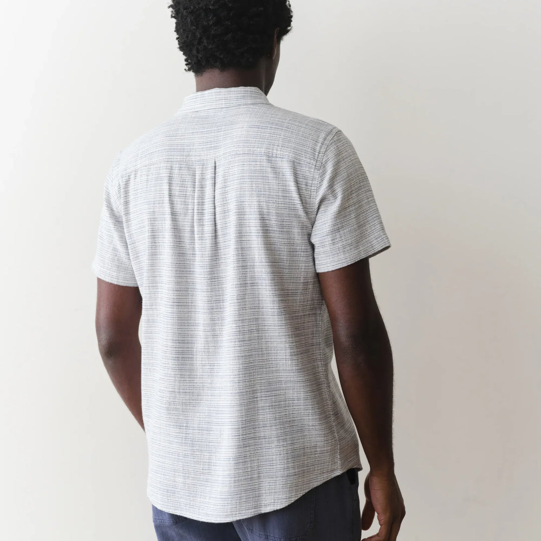 Stretch Selvage Short Sleeve | Blue Mini Stripe