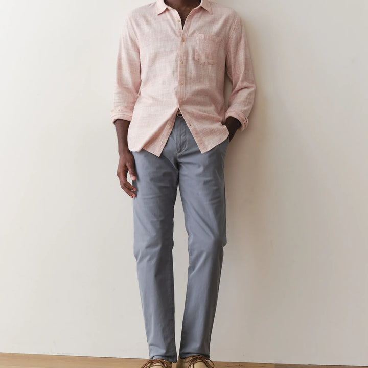 Stretch Selvage Long Sleeve Shirt | Warm Stripe