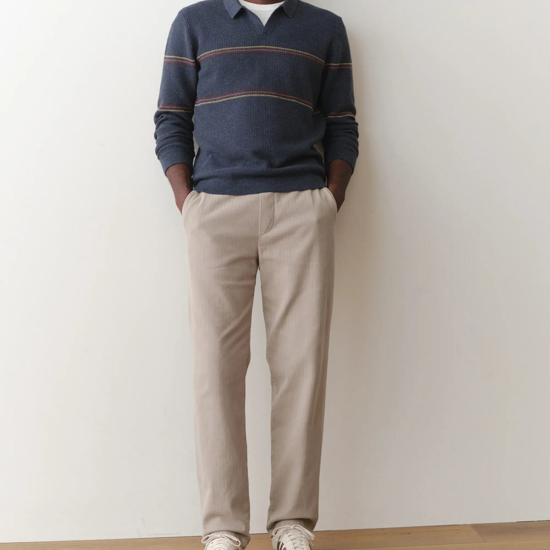 Liam Sweater Polo | Navy Sunset Stripe