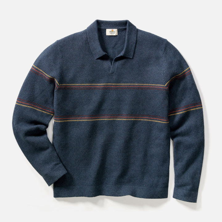 Liam Sweater Polo | Navy Sunset Stripe
