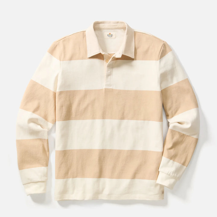 Sueded Rugby Polo | Sand/Whitecap