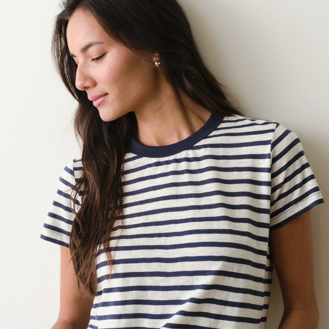 Tried & True Crew | Navy/White Stripe