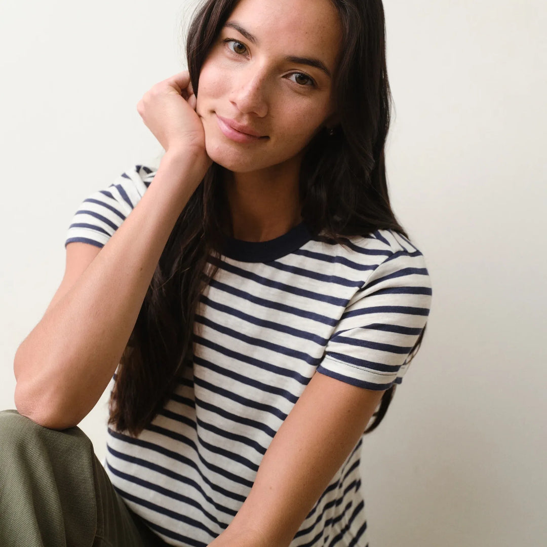 Tried & True Crew | Navy/White Stripe