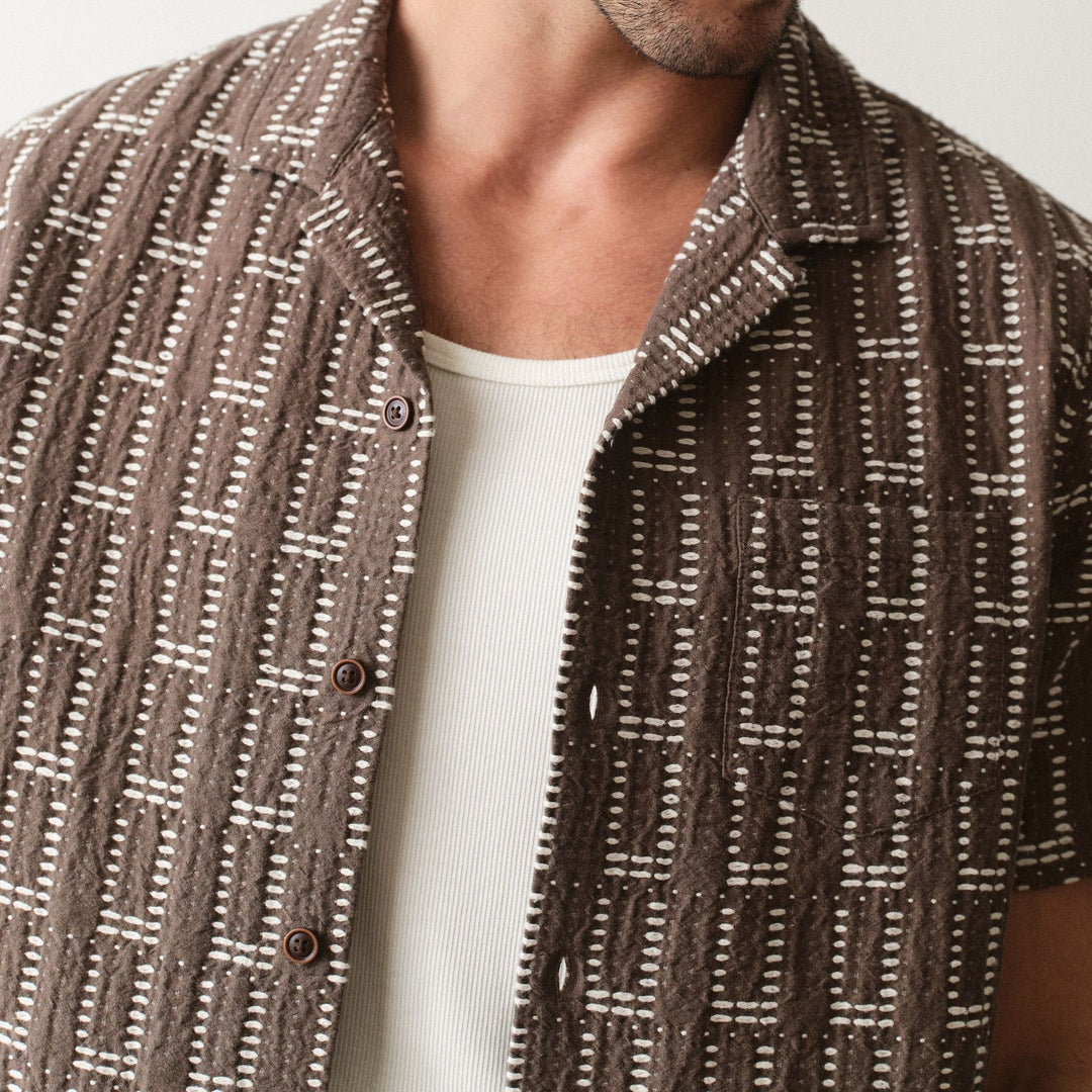 Dobby Resort Shirt | Brown