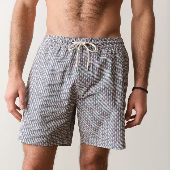 6" Lined Sport & Swim Short | Green Matchstick Print