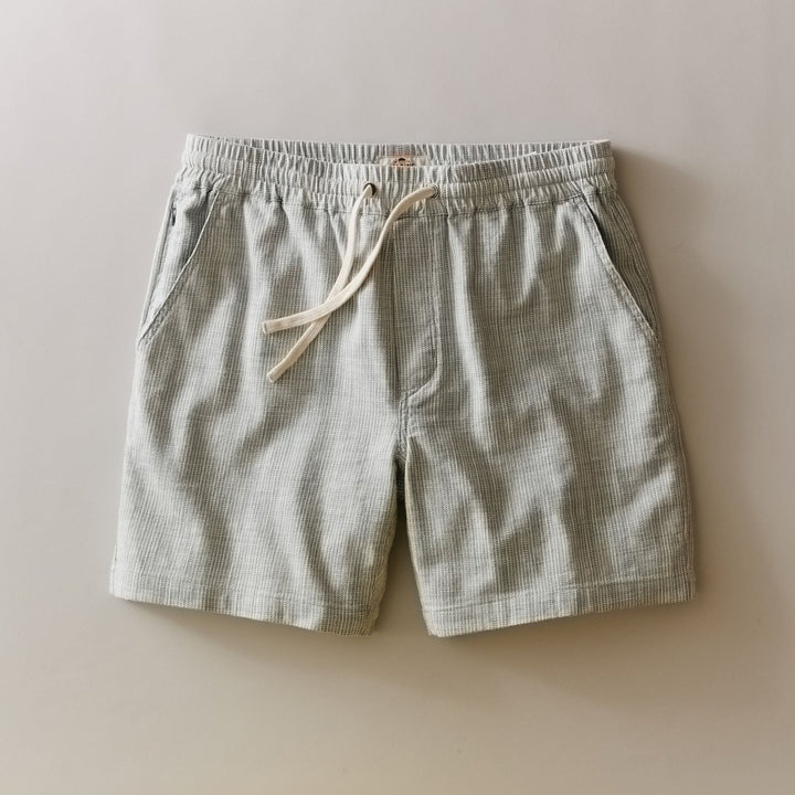 6" Saturday Beach Short | Green Stripe