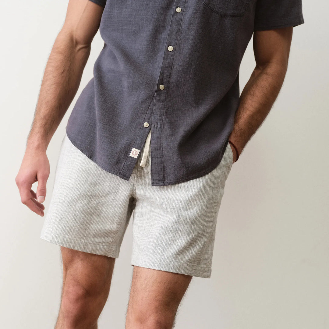 6" Saturday Beach Short | Green Stripe