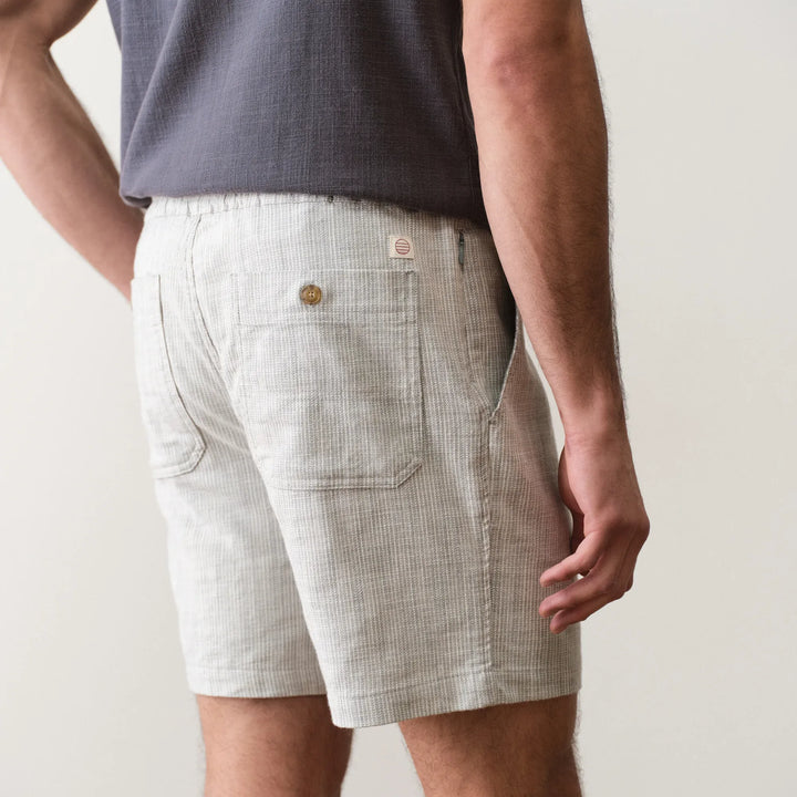 6" Saturday Beach Short | Green Stripe