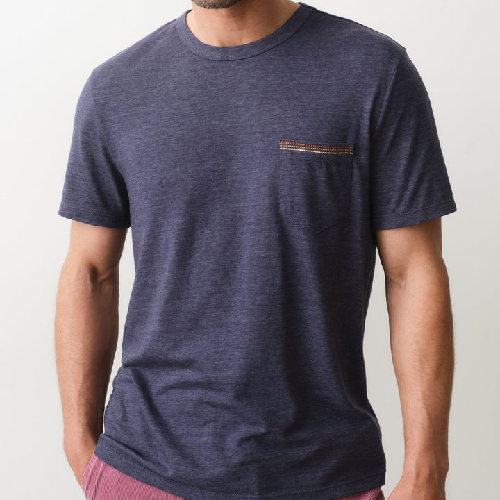 Signature Embroidered Pocket Tee | Vintage Indigo