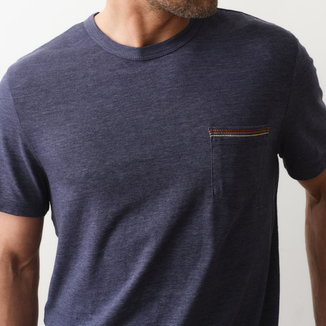 Signature Embroidered Pocket Tee | Vintage Indigo