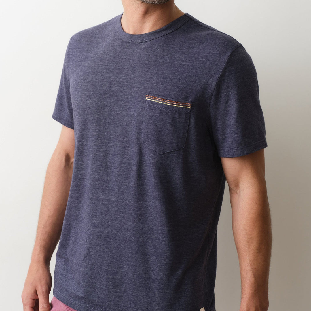 Signature Embroidered Pocket Tee | Vintage Indigo