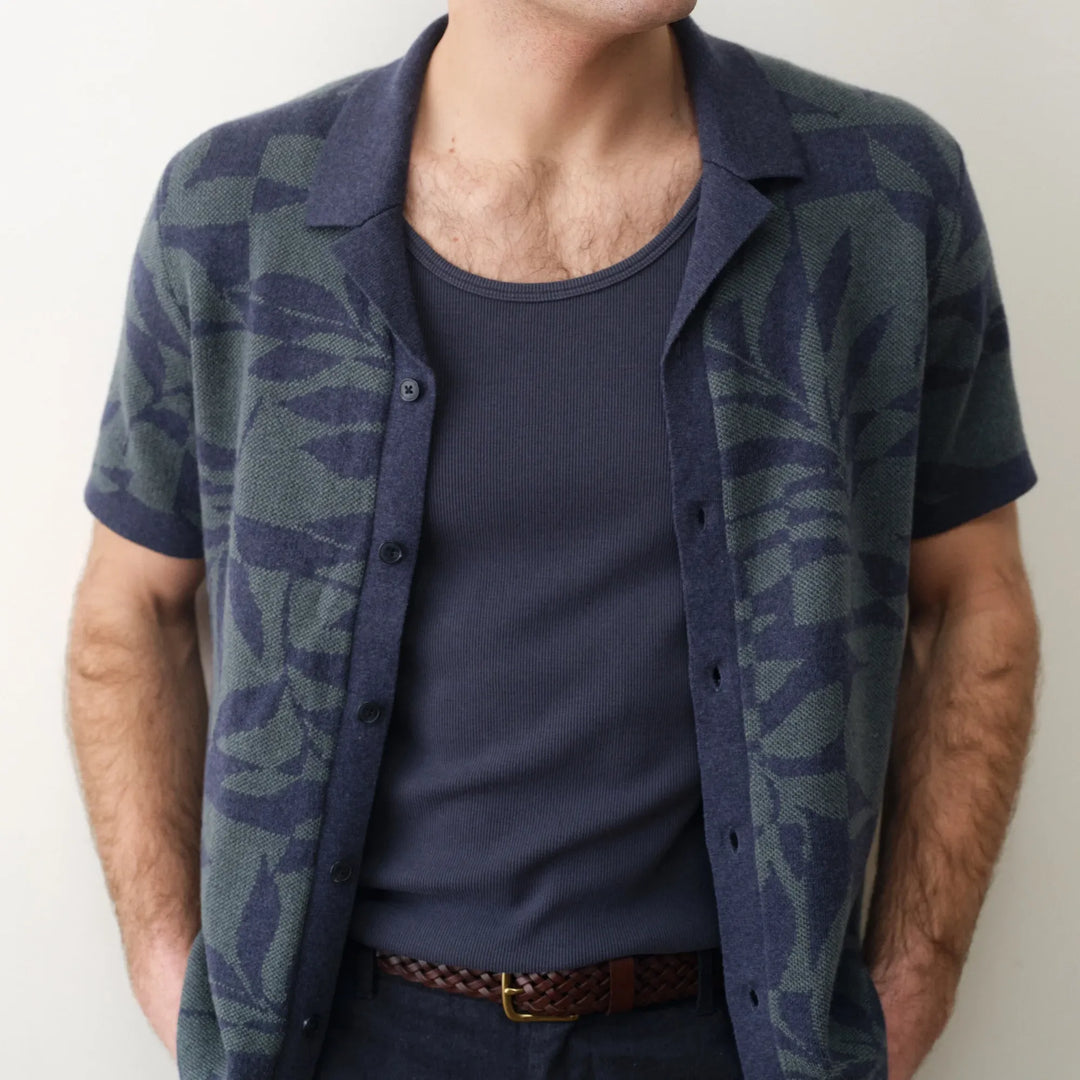 Ethan Resort Sweater | Navy/Laurel Wreath