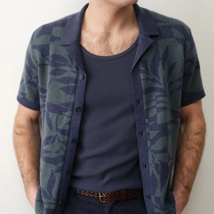 Ethan Resort Sweater | Navy/Laurel Wreath