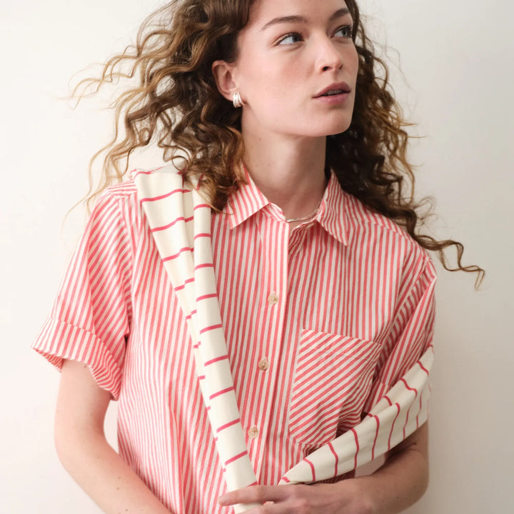 Bonnie Poplin Shirt | Cherry Stripe