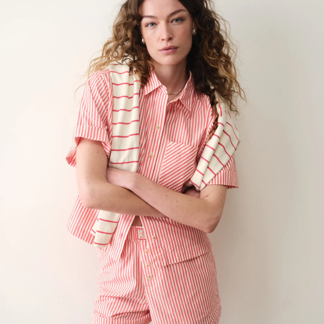 Bonnie Poplin Shirt | Cherry Stripe