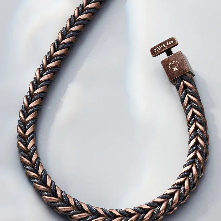 Catena Foxtail Bracelet | Slate Gray/Bronze