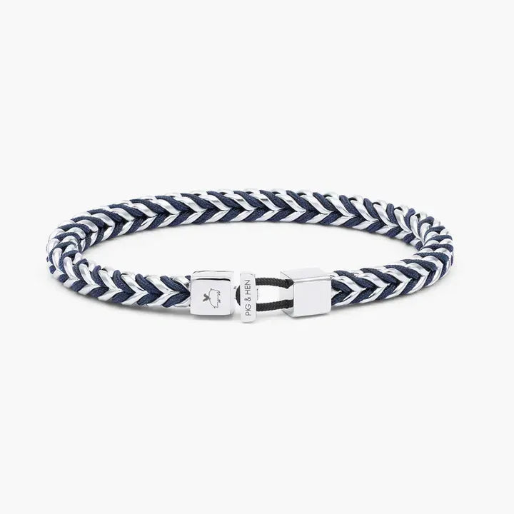 Catena Foxtail Bracelet | Navy/Silver