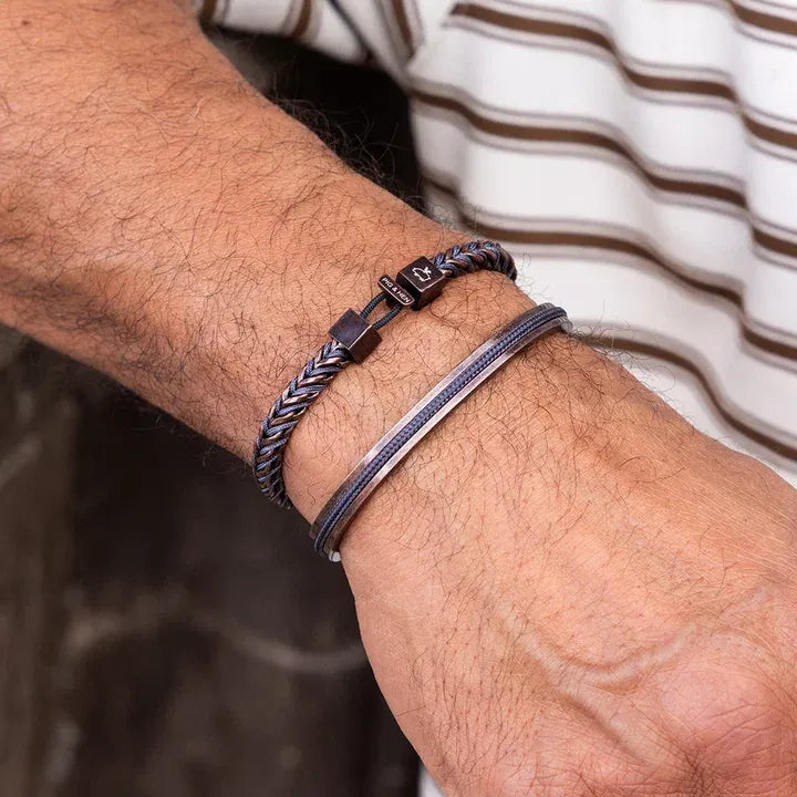 Catena Foxtail Bracelet | Slate Gray/Bronze