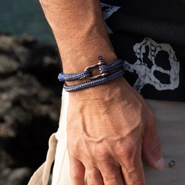Salty Steve Bracelet | Slate Gray/Bronze