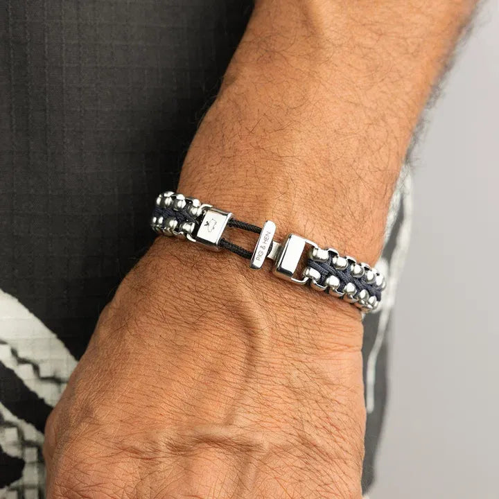 Catena Venetian DBL Bracelet | Navy/Silver