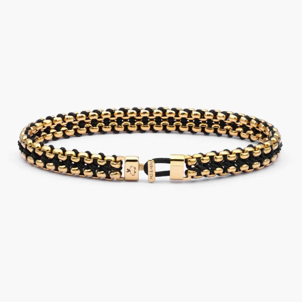 Catena Venetian 7mm Bracelet | Black/Gold