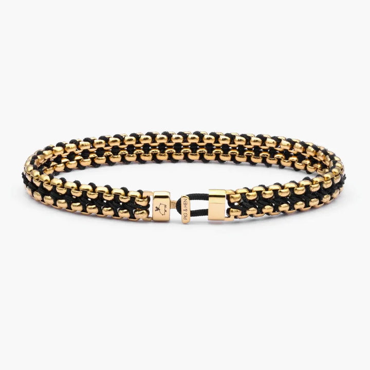 Catena Venetian 7mm Bracelet | Black/Gold