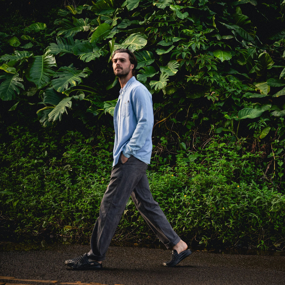 Scholar Chambray Button Up Shirt | Bleached