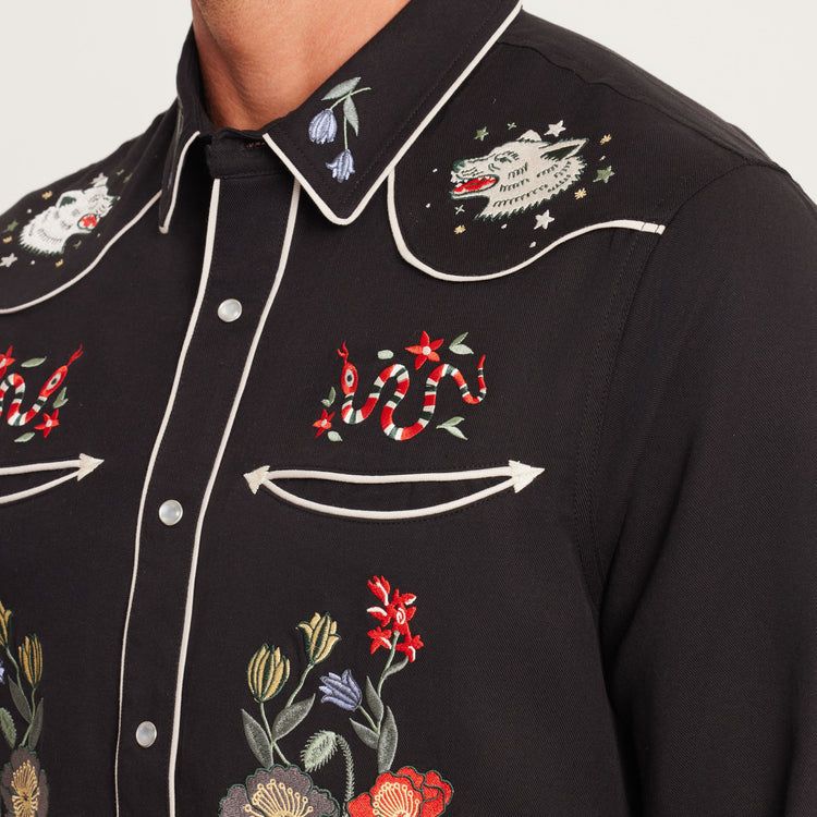 The Lone Wolf Long Sleeve Button Up Shirt