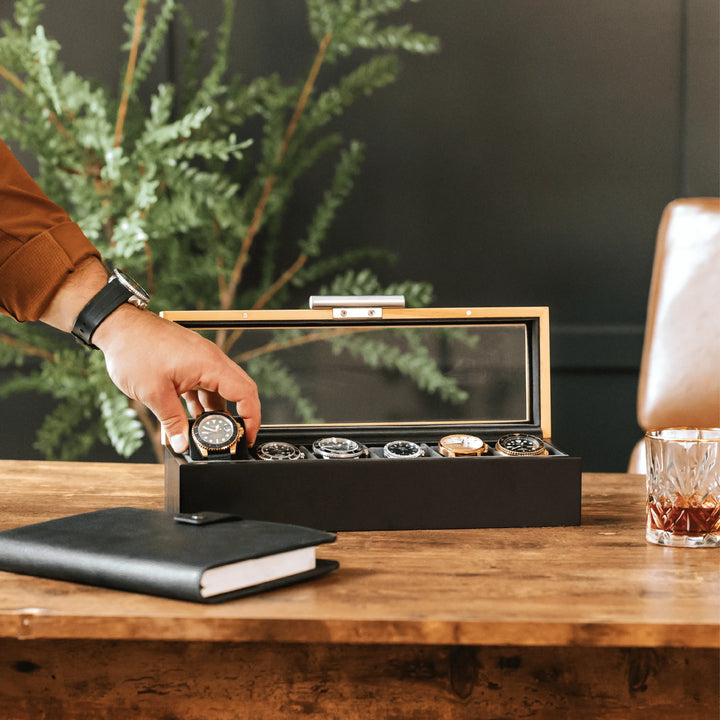 Pine Two-Toned Watch Box
