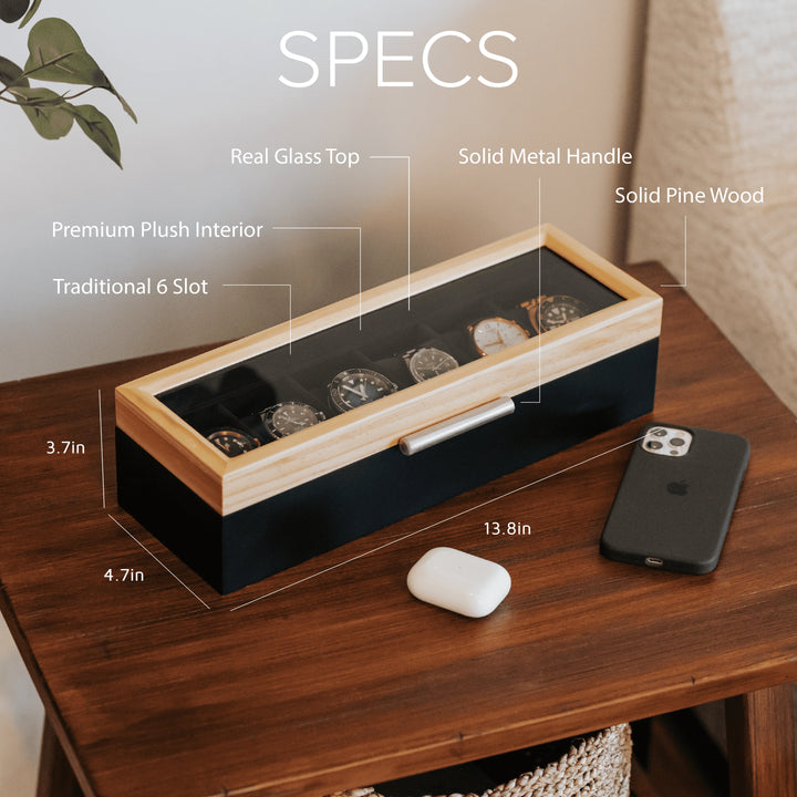 Pine Two-Toned Watch Box