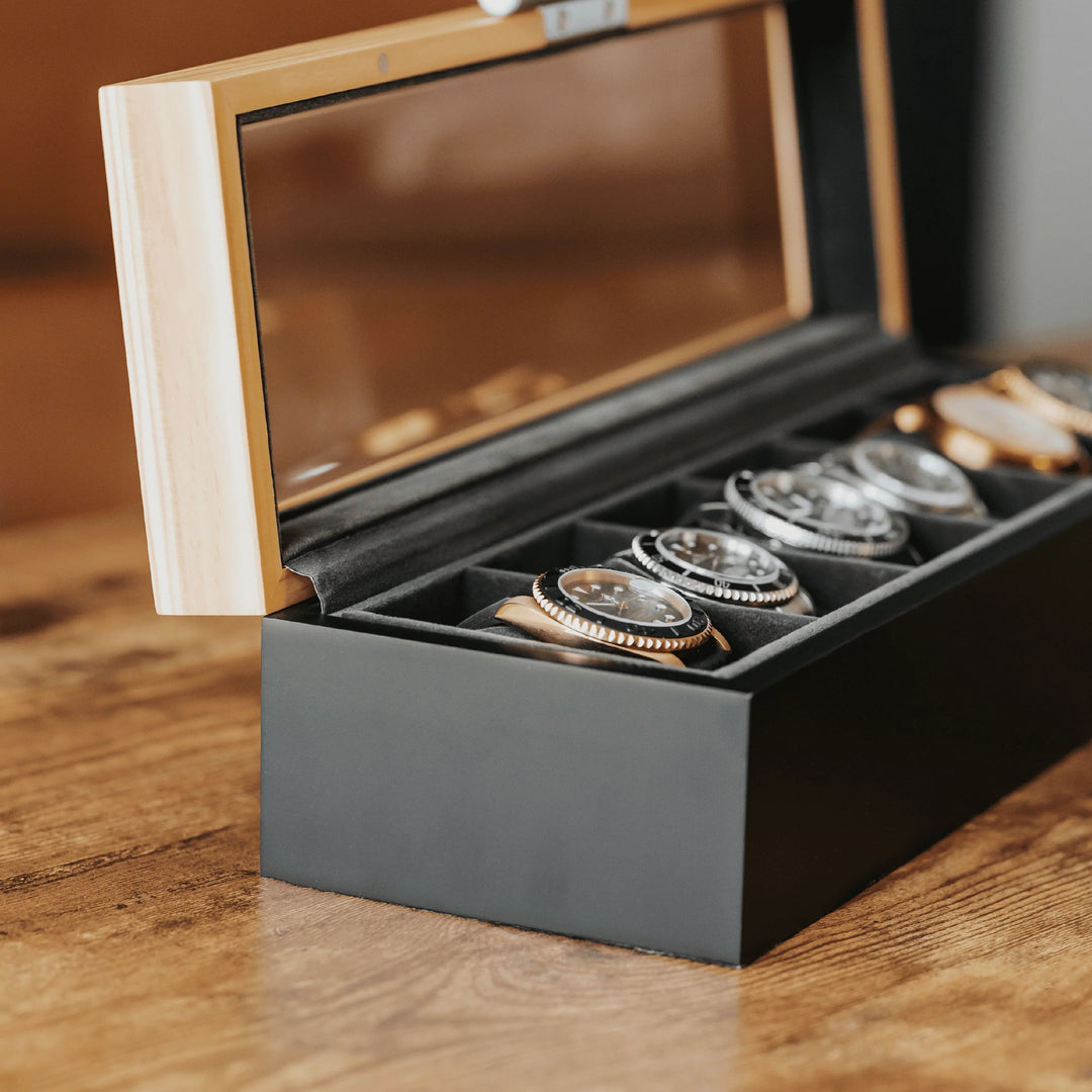 Pine Two-Toned Watch Box