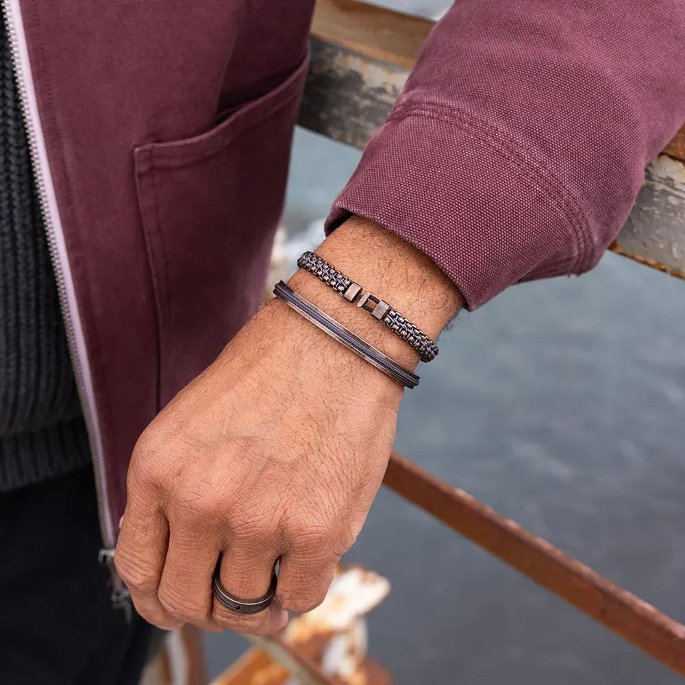 Catena Venetian 7mm Bracelet | Slate Gray/Bronze