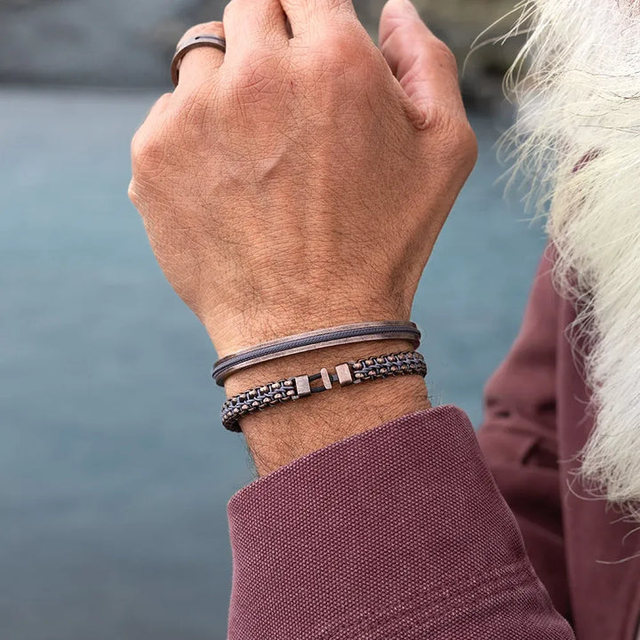 Catena Venetian 7mm Bracelet | Slate Gray/Bronze