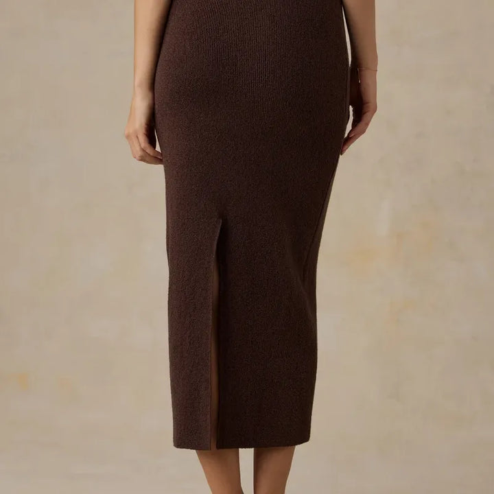Miramar Linen Sweater Maxi Skirt | French Roast