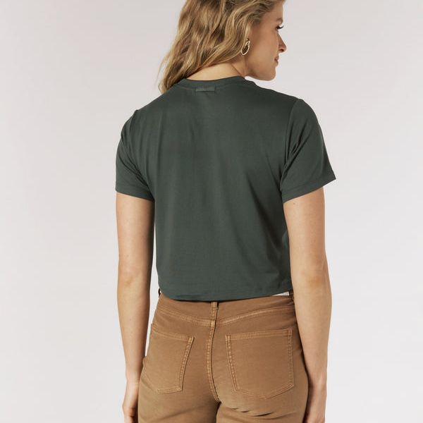 Core Relaxed Crop Crew Tee | Basil