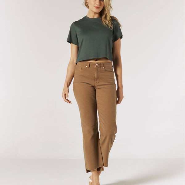 Core Relaxed Crop Crew Tee | Basil